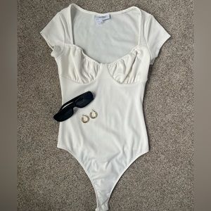 White Short Sleeve Bodysuit